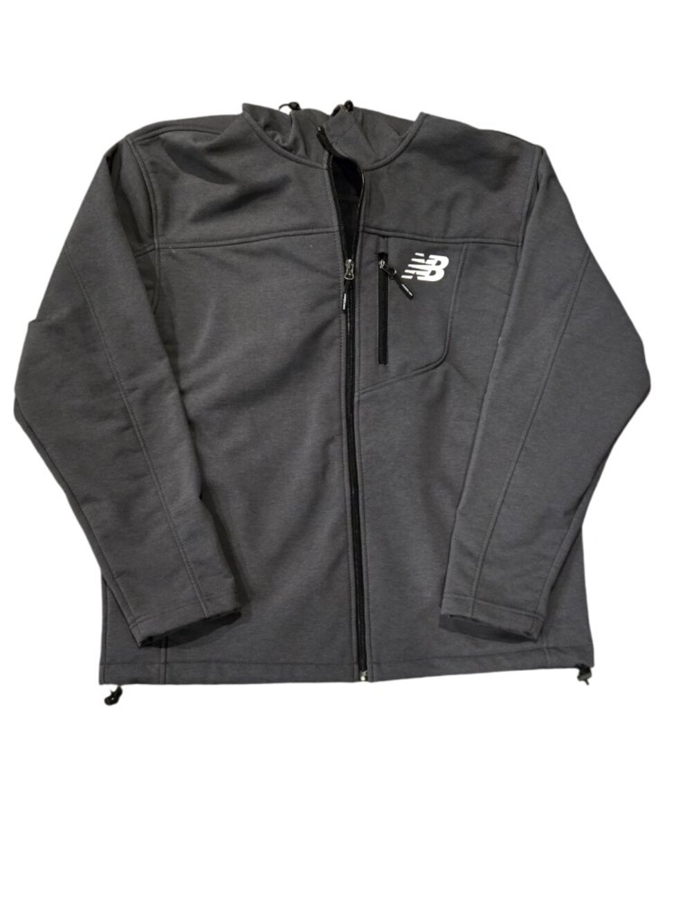 New Balance Men's Softshell Full Zip Jacket Grey Fleece Lined Pocket Size Large